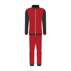 Red Tracksuit in flat style on white background