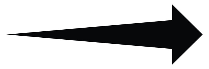 Long arrow vector icon. Arrow pointing to the right on a white background. Black arrow forward, Vector illustrator