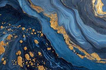 Naklejka premium abstract dark blue and gold marble texture background