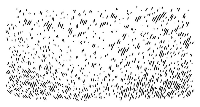 Hand drawn dense dashes texture illustrating heavy rain or grass field with vertical ink hatching lines