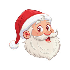 Image of a smiling Santa Claus head wearing a red Christmas hat
