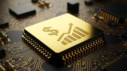 Financial Growth Chip - Technology and Investment Concept.
