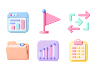 Icons of Business & Growth: This image presents a suite of icons, each representing core concepts within business strategy and organizational development.
