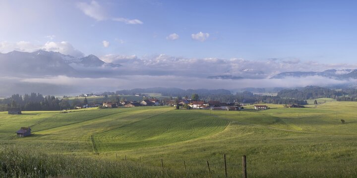 The Upper Iller Valley with Oberstdorf Basin near Oberstdorf, Allg&auml;u, Bavaria, Germany