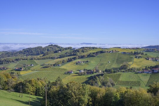 View from the Lubekogel, Gamlitz, Styria, Austria