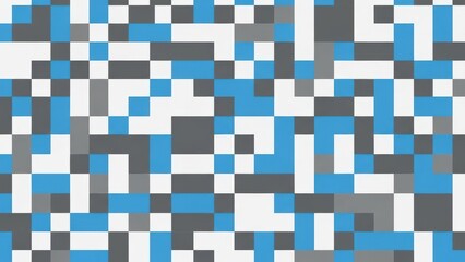 Digital mosaic geometric pattern featuring seamless block structure in cool blue and gray tones suitable for abstract background design
