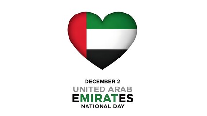 United arab emirates national day heart symbol with national flag colors