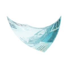 3D Asset &ndash; Brazilian 100 Real Banknotes with Isolated Background