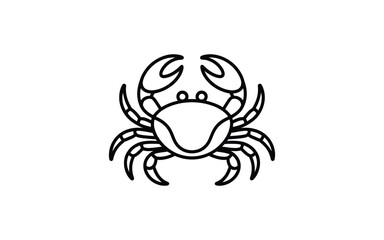 Fototapeta premium A minimalist black and white line drawing of a marine crab on a clean background