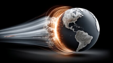 Earth captures the moment of dynamic change, radiating energy and power as it transitions toward a new reality