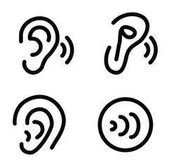 Abstract hearing spiral mark icon set