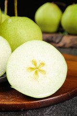Fresh Green Pucheng Pears from Shaanxi - Crisp Fruit Cross Section