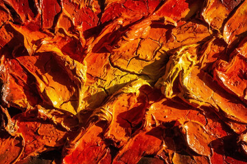 Red Abstract Brush Stroke Art