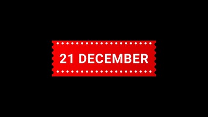 21 December Red Banner Animation with Page Turn Effect