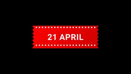 21 April Red Banner Animation with Page Turn Effect