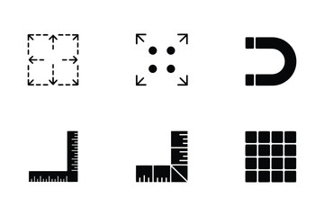 Collection of geometric and abstract icons for design and concepts