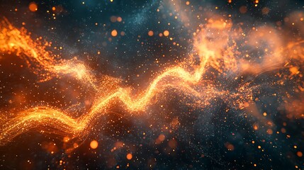 Fiery orange streams merging with electric blue high resolution picture