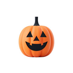 Jack o lantern pumpkin with carved smiling face orange color isolated on transparency background symbol of Halloween festive decoration autumn cheerful mood traditional holiday icon
