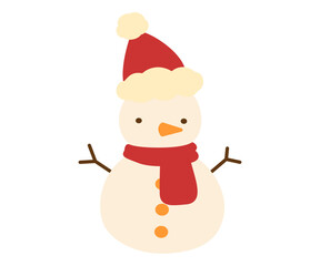 かわいい雪だるまのイラスト_クリスマス