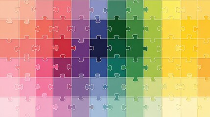 Colorful gradient puzzle pieces background for creative design,Brain Teaser Month