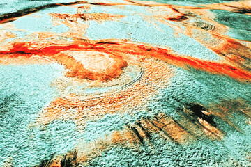 birds eye view the Andes from above mixed media