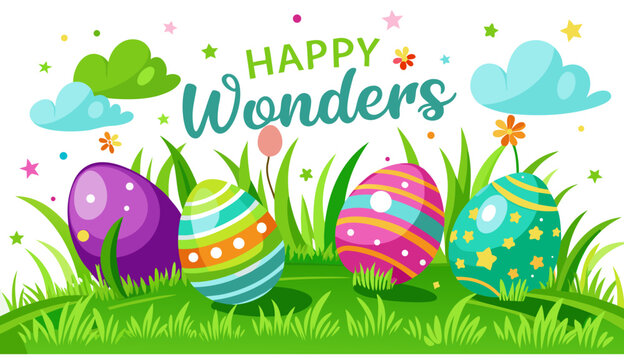 easter eggs in grass