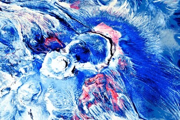 birds eye view the Andes with the Lascar Volcano from above mixed media