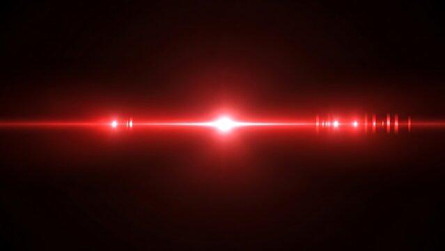 Vibrant red lens flare effect on a dark background - Powered by Adobe