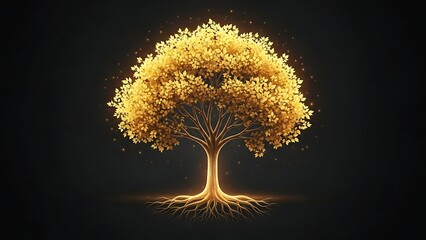 Golden Tree of Life - A Symbol of Growth and Connection.