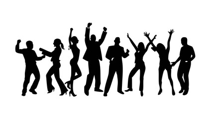 Silhouette Collection of Celebrating People .vector iccon