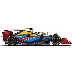 Fototapeta premium High Speed Formula Racing Car Side View – Vector Sport Illustration