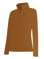 Long neck t shirt side view. vector	