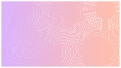 ピンクと紫のグラデーションに同心円を重ねた、幾何学シンプル背景素材 
