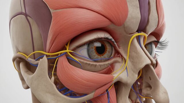 3D CGI Render of Human Eye Anatomy and Musculature
