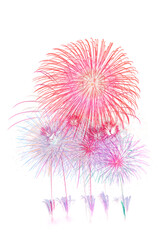 colourful firework display set for celebration happy new year and merry christmas and  fireworks on white background