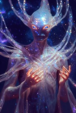 generative animation. knowledge of wisdom from heavenly teachers	
