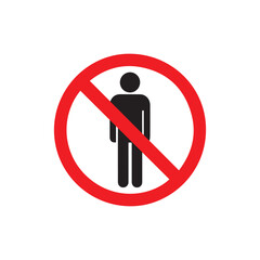 No Entry for Males Sign, Male Figure Prohibited