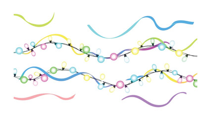 Festive Garland of Lights: a vibrant design features a decorative garland of colorful lights perfect for celebrations and festive occasions.