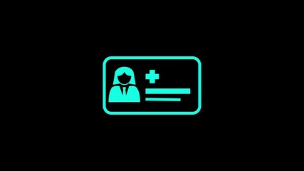 Animated medical card icon for healthcare and patient information. Concept of secure digital healthcare access. - Powered by Adobe