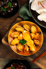 Golden Abalone Sea Cucumber Soup Traditional Chinese Cuisine Fujian Style Seafood Bowl