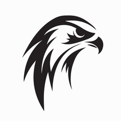 Stylized Eagle Head Logo Design on White Background