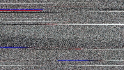 Abstract television static noise background with horizontal color glitch lines representing digital error