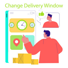 Changing Delivery Window Vector Illustration