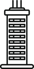 Skyscraper building outline icon depicting city architecture or business offices