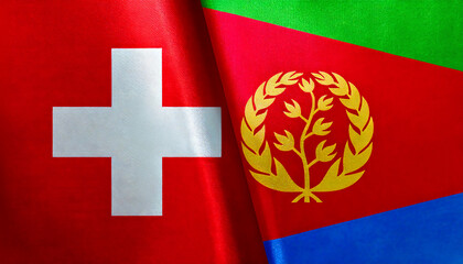 スイスの国旗とエリトリアの国旗(Switzerland flag & Eritrea flag.)
