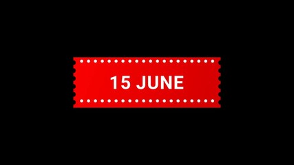 15 June Red Banner Animation with Page Turn Effect