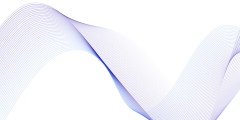 colorful  wave line pattern. Flowing particles wave pattern gradient smooth curve shape isolated on transparent background.	