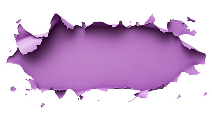 Torn Paper with Purple Center on Transparent Background