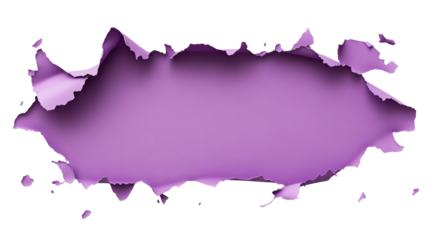 Torn Paper with Purple Center on Transparent Background