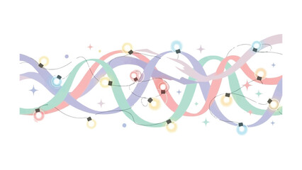 DNA strands with colorful illustration: A stylized, eye-catching illustration showcasing interconnected strands of DNA, interwoven with a cheerful array of light bulbs and stars.